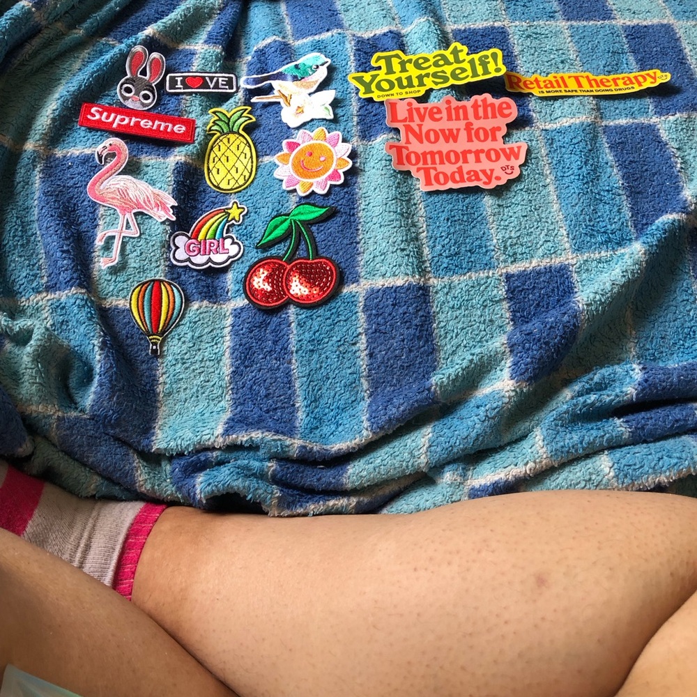Women's Blue Jean Jacket iron on patches & stickers